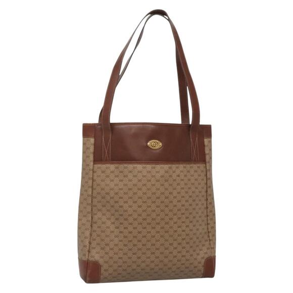 GUCCI Micro GG Supreme Tote Bag Pvc Beige Gold 002 37 002 37 - Picture 1 of 16